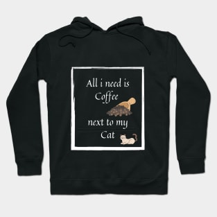 All i need coffee with cat Hoodie